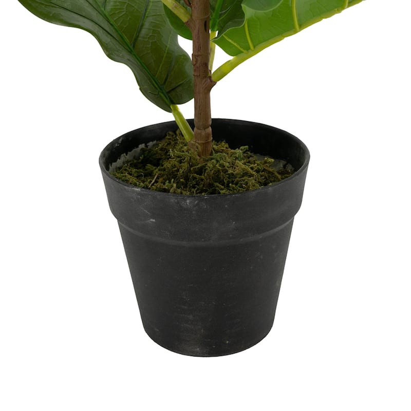 Potted Tall Artificial Fiddle Leaf Fig Tree - 21.75"
