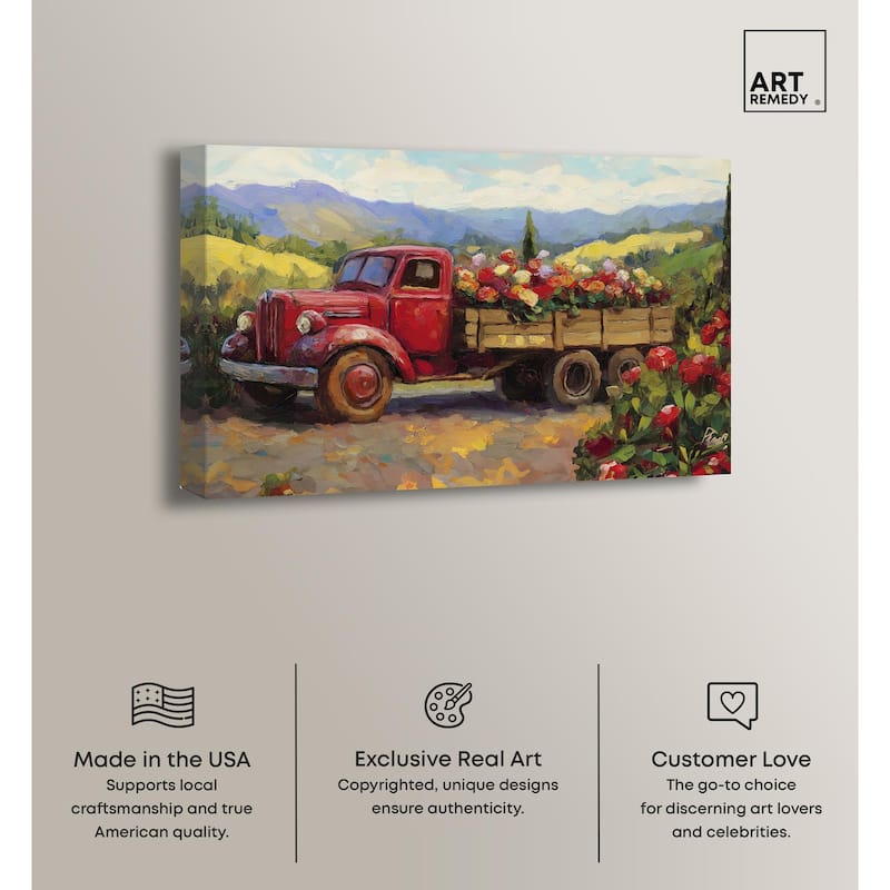 Flowers in Transit II Canvas by Art Remedy, Gallery Wrapped