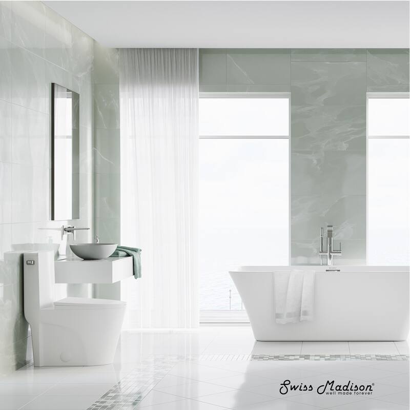 St. Tropez One-Piece 10" Rough-In 1.28 Gpf Left-Hand Vortex Flush Elongated Toilet In Matte White