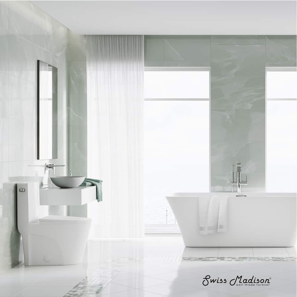 St. Tropez One-Piece 10" Rough-In 1.28 Gpf Left-Hand Vortex Flush Elongated Toilet In Matte White