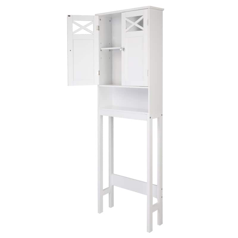 68"FCH Double Door Fork Toilet Cabinet White