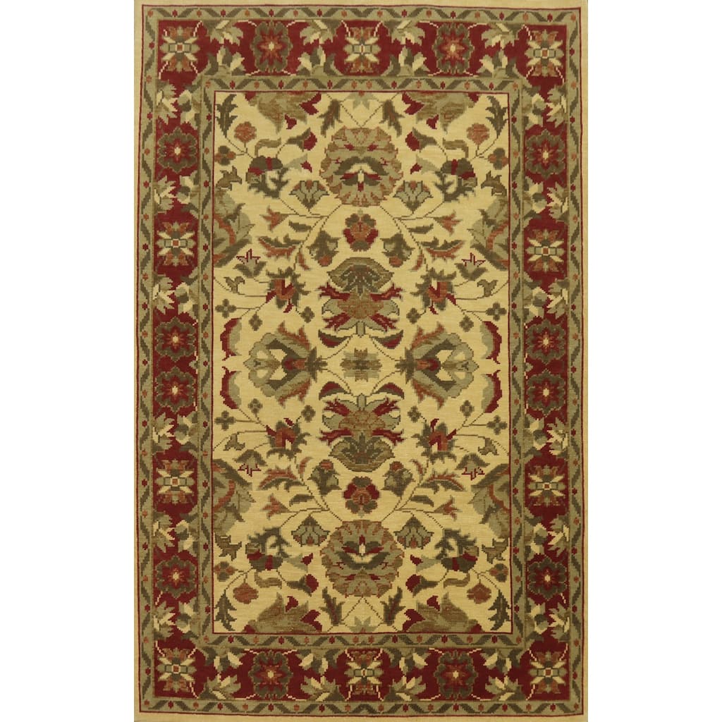 Floral Indian Area Rug 7x10 - 9' 10'' X 6' 6''