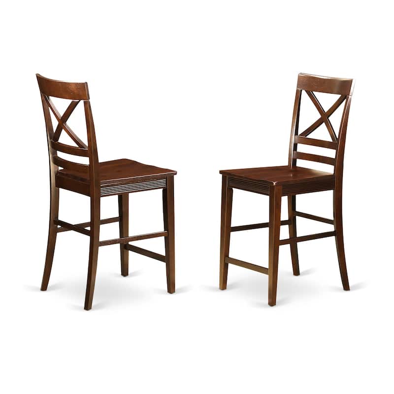 5-Piece Mahogany Finish Solid Wood Top - Dining Room Set - Seats 4
