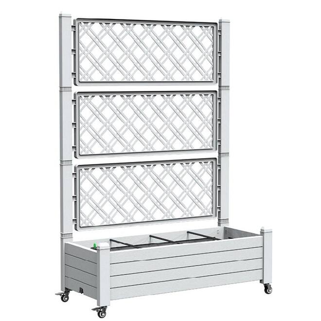 Raised Planter Bed with Trellis - 78L/21Gal Soil & 12.5L Water, 61.7-61.8 Inch Height Outdoor Planter