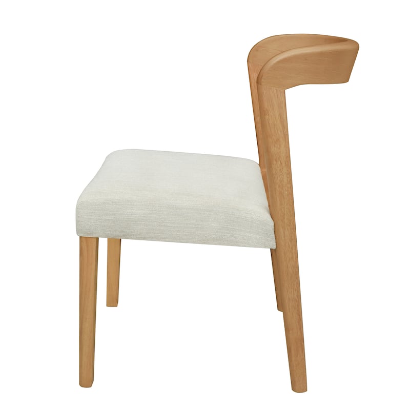 Christopher Knight Home - Eamon Fabric Upholstered Dining Chair with Rubber Wood Frame(Set of 2)