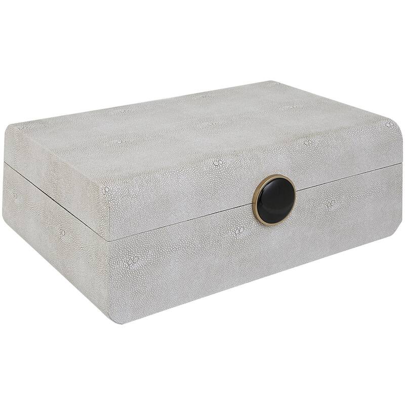 Uttermost 17995 Lalique 4-1/2" Tall MDF Boxes - Brushed Antique Brass / White