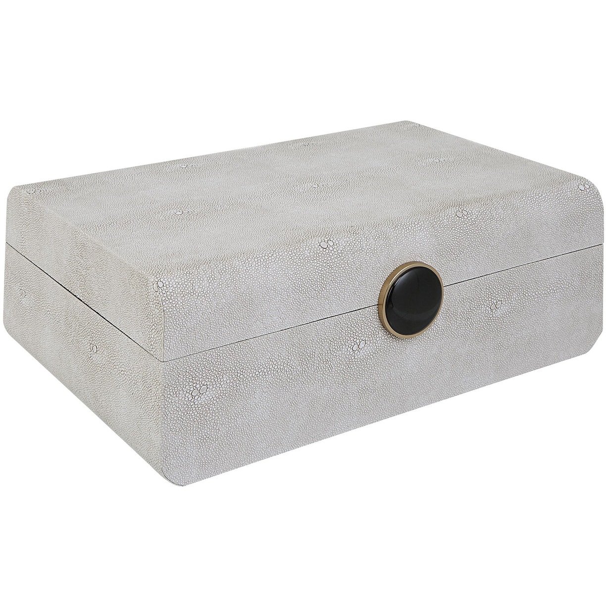 Uttermost 17995 Lalique 4-1/2" Tall MDF Boxes - Brushed Antique Brass / White