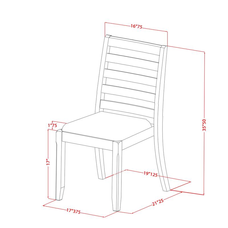 East West Furniture modern dining set - a breakfast table & Stackable dining chairs - Wire-brushed Black (Pieces & Seat Options)