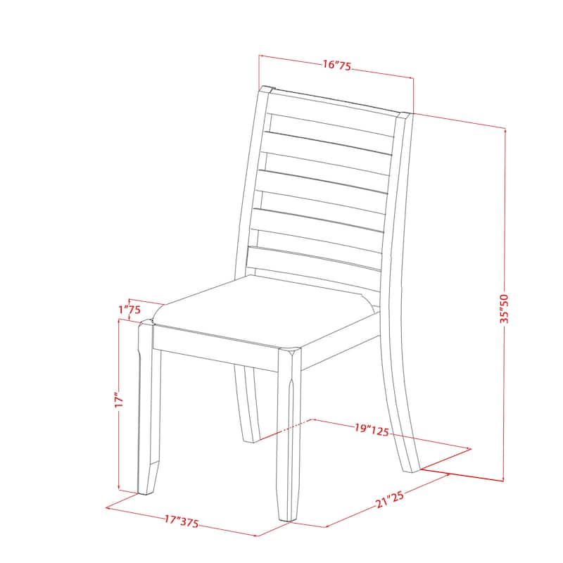 East West Furniture modern dining set - a kitchen table & Stackable chairs - Wire-brushed Black (Pieces & Seat Options)