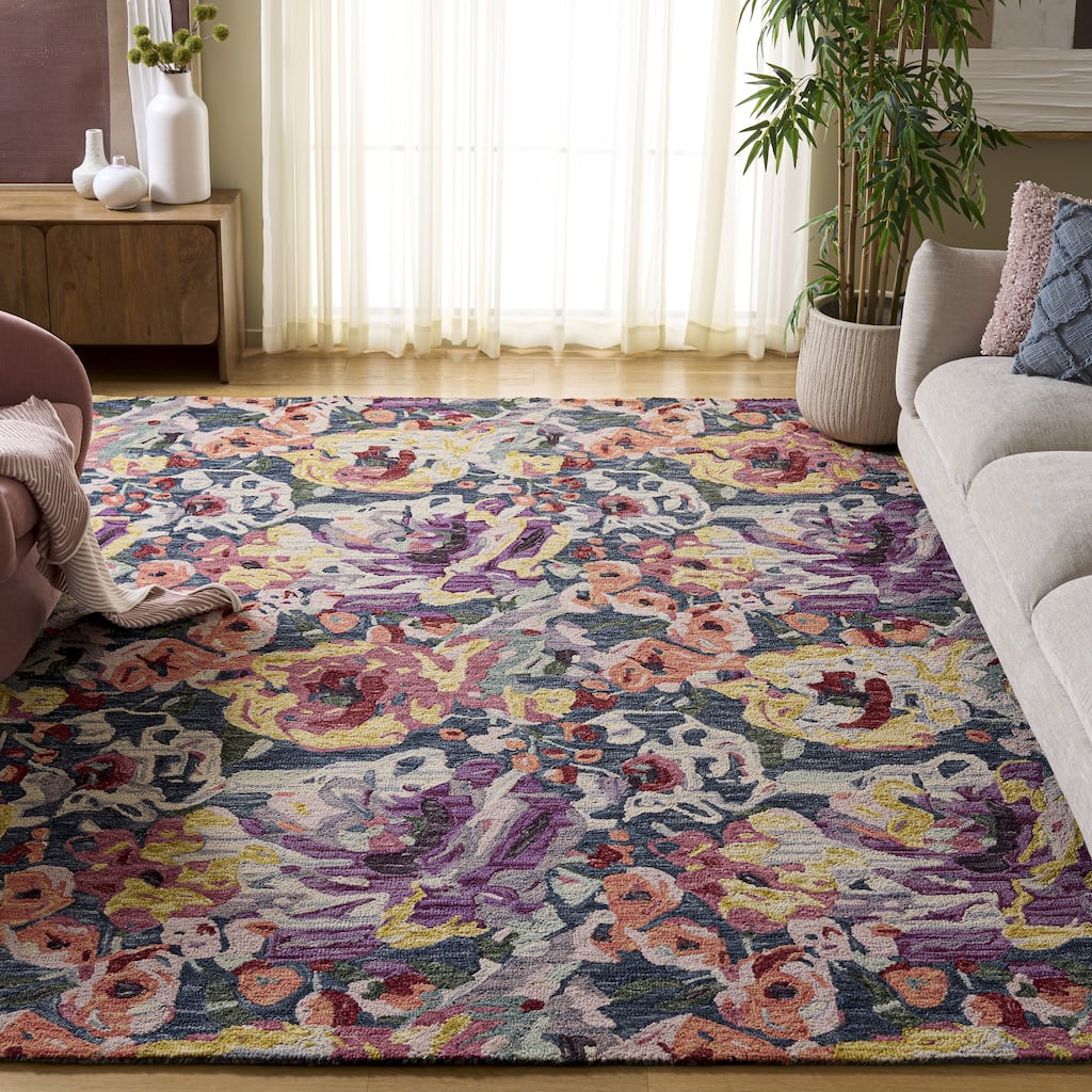 SAFAVIEH Handmade Blossom Stavroula French Country Floral Wool Rug