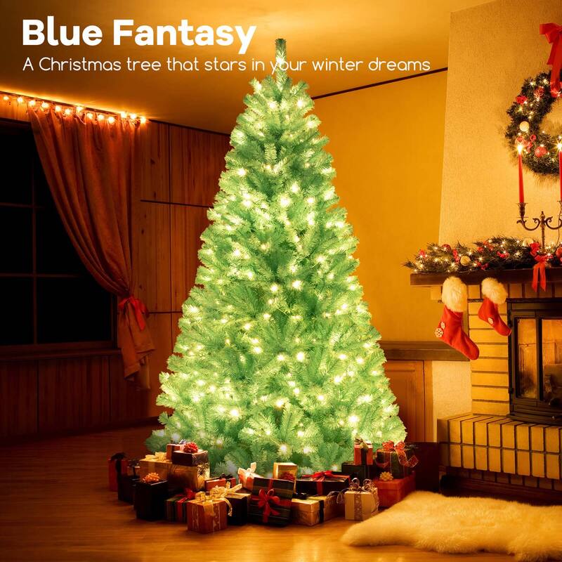 Costway 6/7 FT Artificial Xmas Tree with 758/1040 Branch Tips 280/380