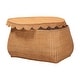 preview thumbnail 6 of 9, Ayleen Natural Rattan Basket Set with Scalloped Lids - Handwoven Wicker Storage Boxes, Boho Coastal Home Décor, 3-Piece Set