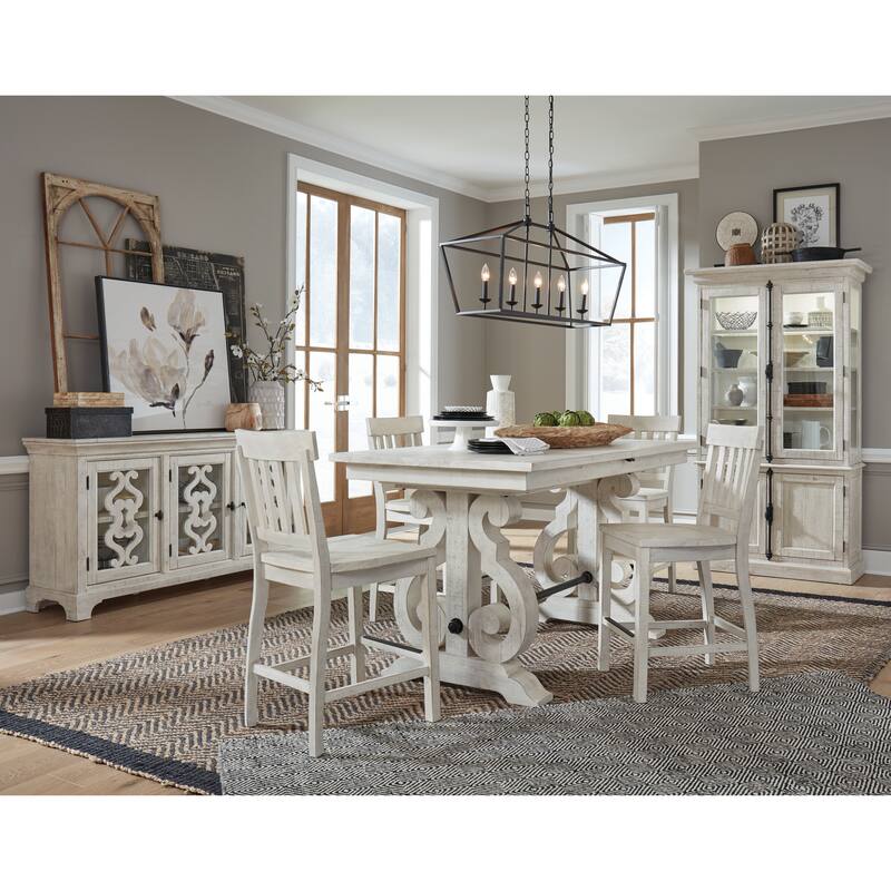 Magnussen Home Bronwyn Alabaster And Toasted Nutmeg Counter Chair Two Pack - 19''W x 21''D x 40''H