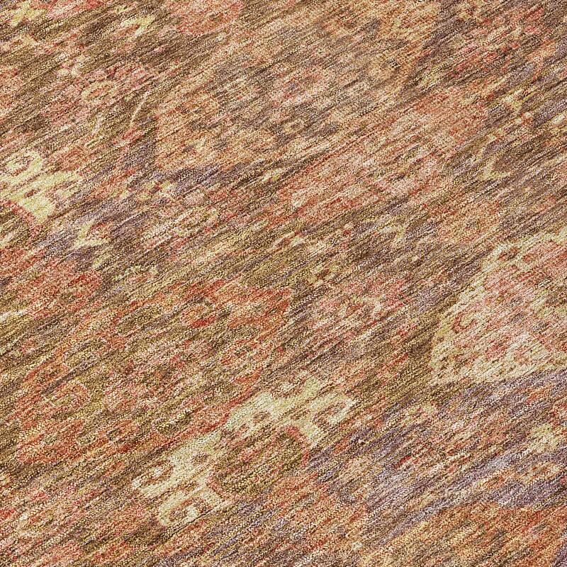 Machine Washable Indoor/ Outdoor Traditional Damask Chantille Rug