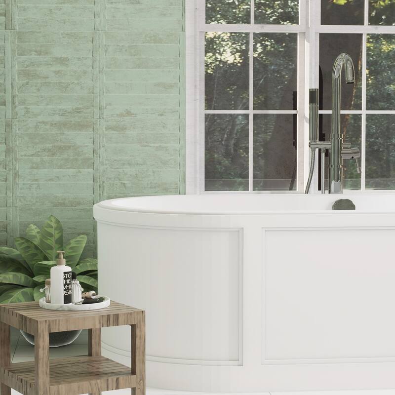 Merola Tile Habanera Decor Verde 11-7/8" x 35-1/2" Fluted Ceramic Wall Tile