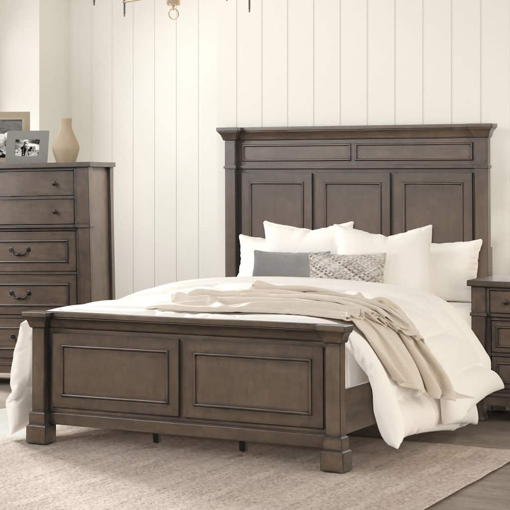 Furniture of America Quinlan Traditional Dark Walnut Wood Panel Bed