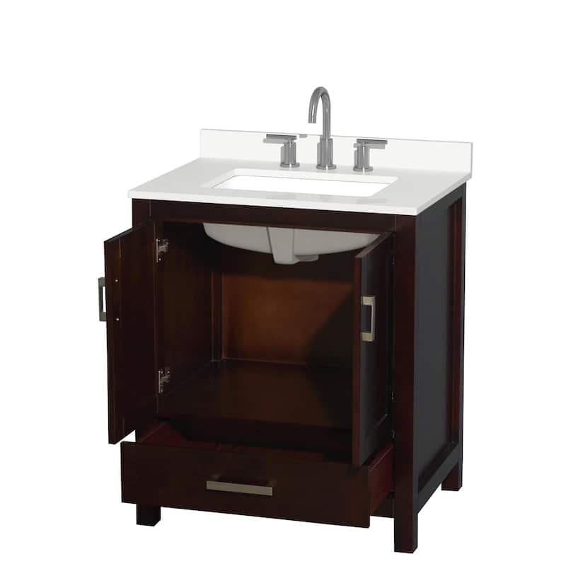 Sheffield 30-inch Single Vanity, 3 Hole Quartz Top
