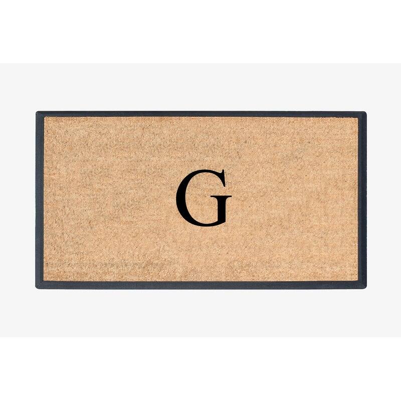 A1HC Rubber and Coir Molded Double Monogrammed Door Mat 30"x48" - monogrammed g