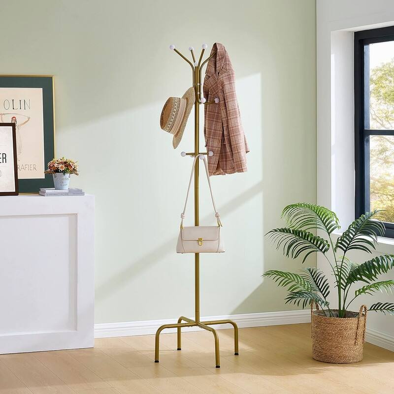 Coat Rack Freestanding, Entryway Coat Rack With 12 Hooks, Floor