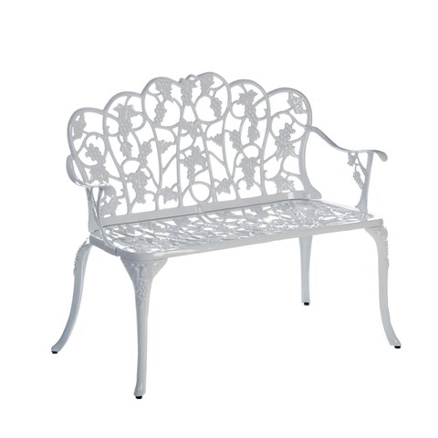 Grape Garden Bench White