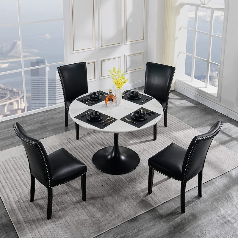 Chairs Faux Leather Dining Chairs Set of 2