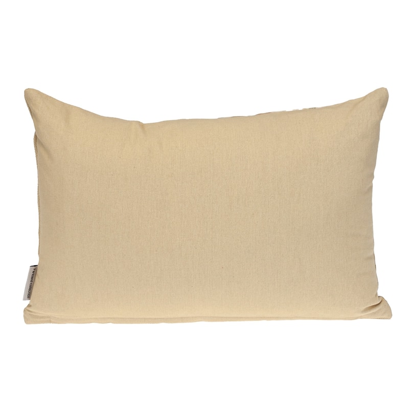 Striped Rectangular Lumbar Throw Pillow - 20" - Beige and Gold