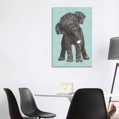 iCanvas "Baby Elephant - Teal" by Angelika Parker Canvas Print