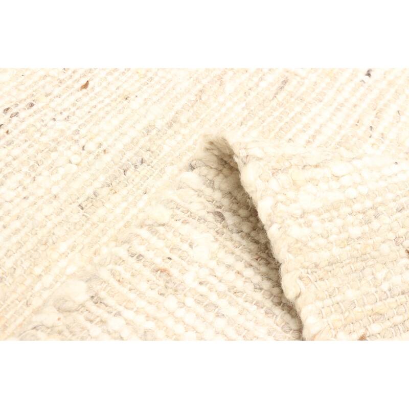 ECARPETGALLERY Braid weave Sienna Beige Wool Rug - 5'1 x 8'4