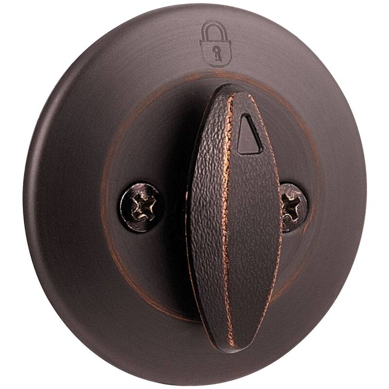 Kwikset One Sided Deadbolt with Back Plate from the 660 Series - Venetian Bronze