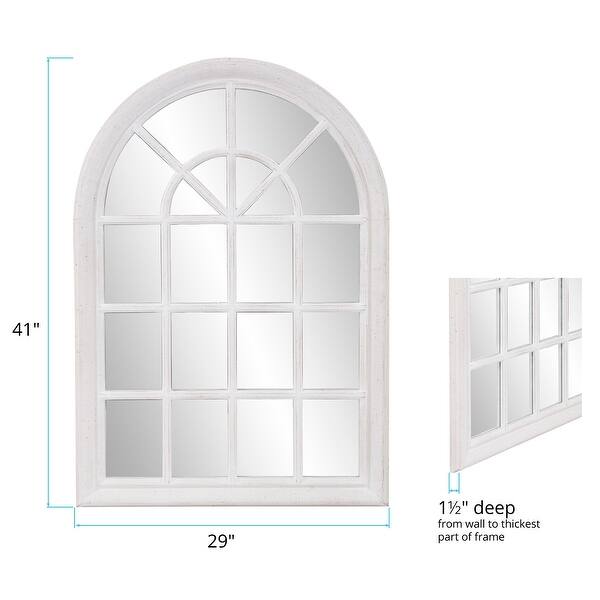 White Wash Arched Windowpane Wall Mirror 29 X 41 On Sale Overstock 23611057 It's possible you'll discovered one other arched window pane mirror higher design concepts.