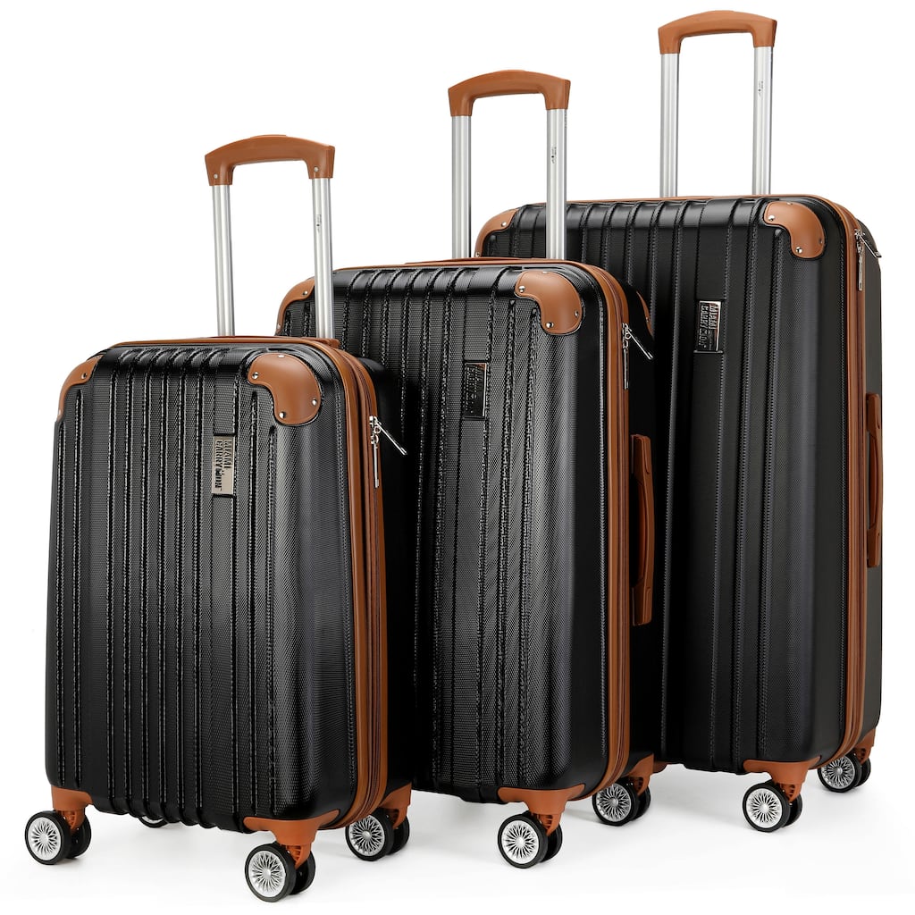 Miami CarryOn Collins 3 Piece Expandable Retro Spinner Luggage Set