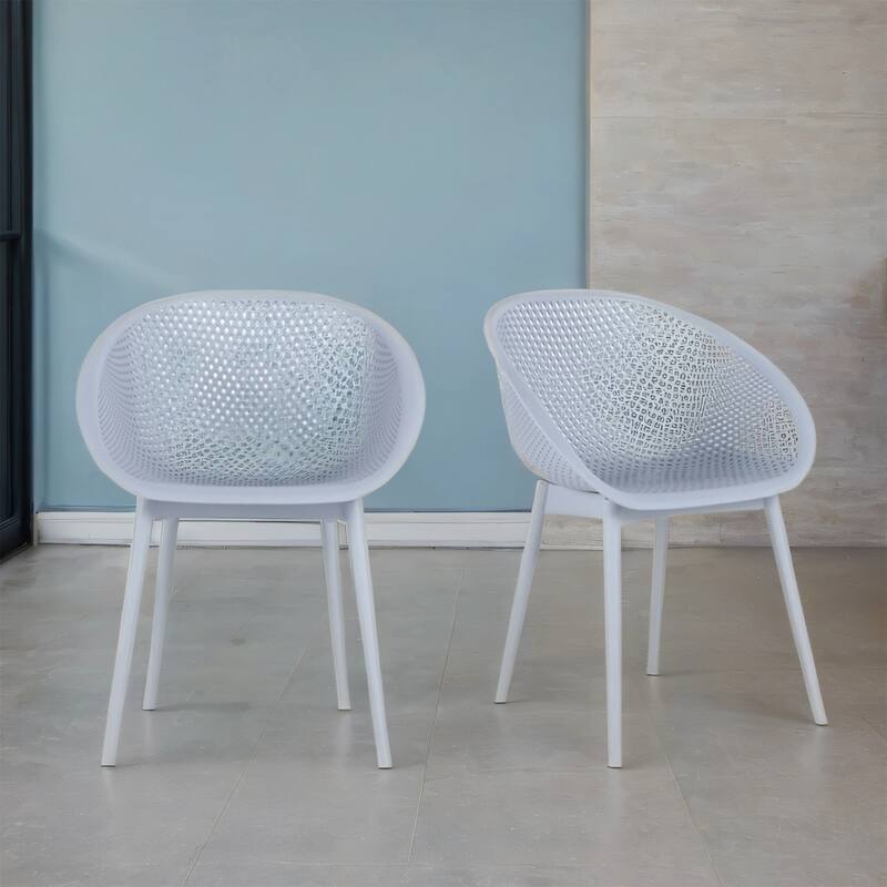 Modern Lounge Chairs - All-Weather PP, Lightweight, 2-Pack