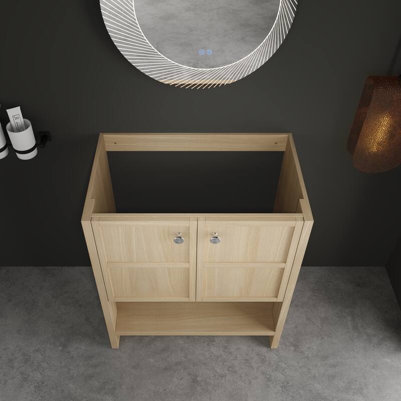 GDFStudio - Roserise Modern Freestanding Bathroom Vanity Cabinet with 2-Soft Closing Doors, Sink NOT INCLUDED - 30"