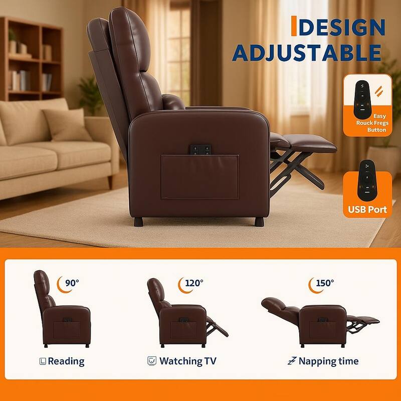 Power Recliner Chair, with Massage and Heat