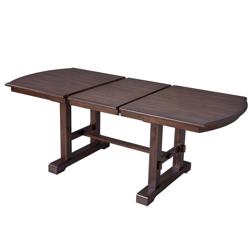 78" Wood Extendable Dining Table with Removable Leaf for 4-8