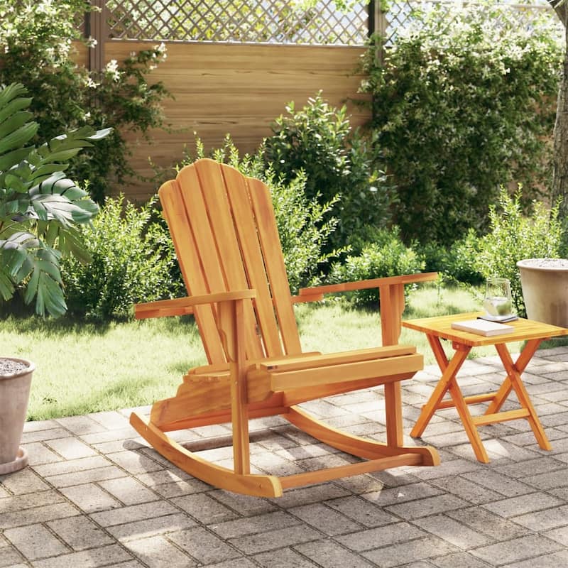 vidaXL Garden Rocking Adirondack Chair Teak Solid teak wood Medium - 39.4 x 30.3 x 38.6 in
