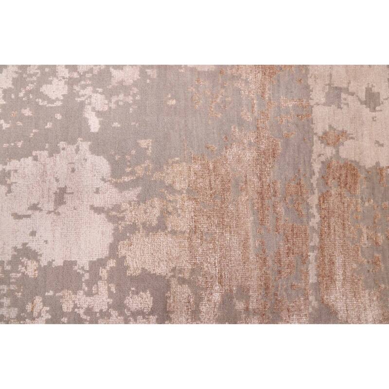 ECARPETGALLERY Hand-knotted Legacy Grey Silk, Wool Rug - 2'6 x 11'10