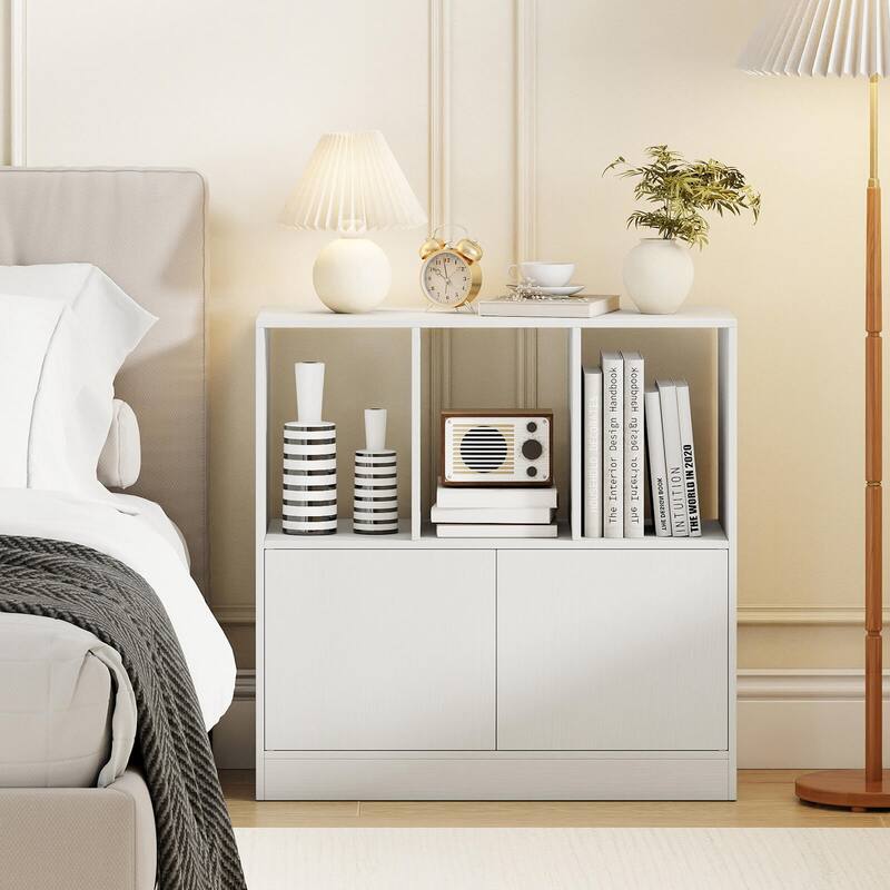 Costway 1/2 PCS Cube Bookcase with Doors, Open Compartments & Cabinet, - See Details