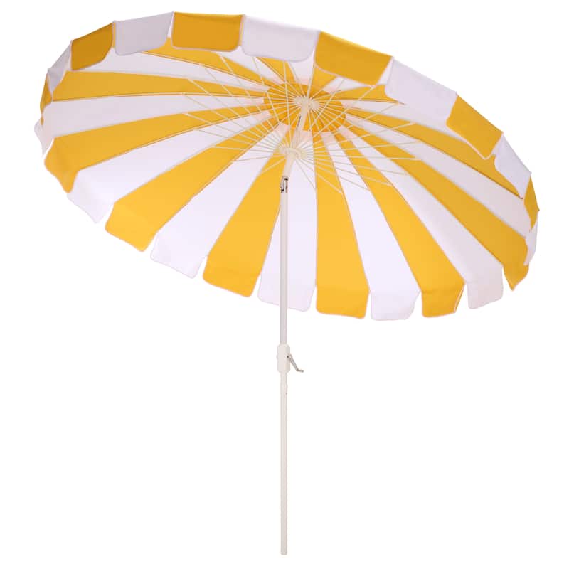 SAFAVIEH Outdoor Patio Furniture Buti 9 Ft Umbrella, Crank Lift Shade with Aluminum Frame