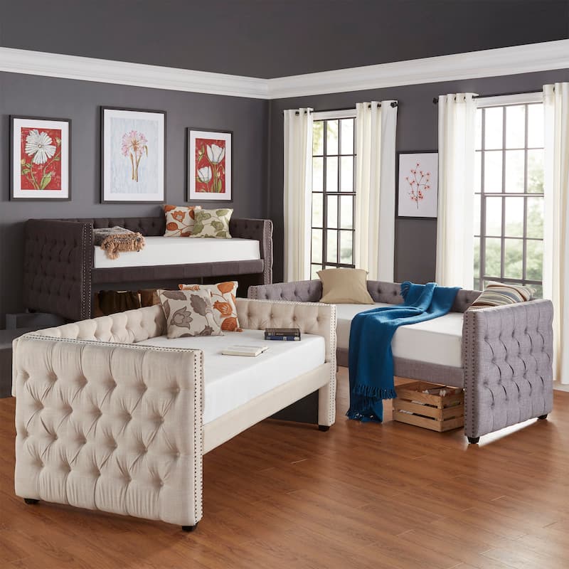 Knightsbridge Twin Tufted Nailhead Daybed by iNSPIRE Q Artisan