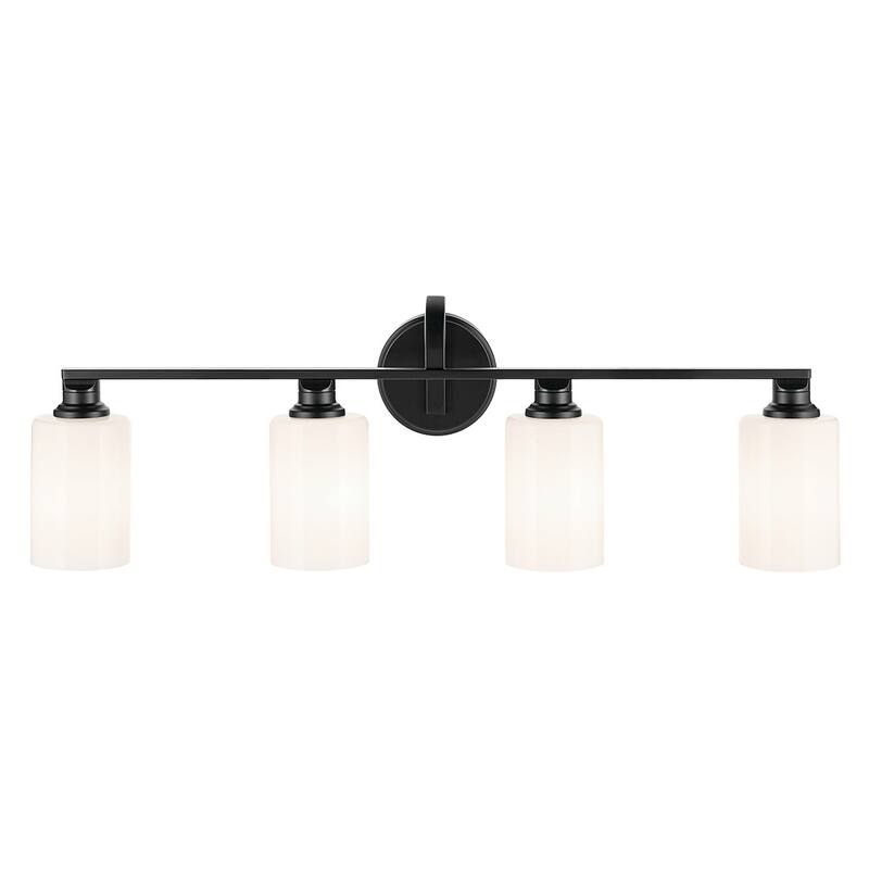 Kichler Lighting Gioe 32.25" 4-Light Vanity Light with Opal Glass in Black
