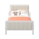 preview thumbnail 11 of 11, Gezen Toddler Bed Frame with Guardrails Safety Metal Upholstered Paltform Bed for Children Kids, White