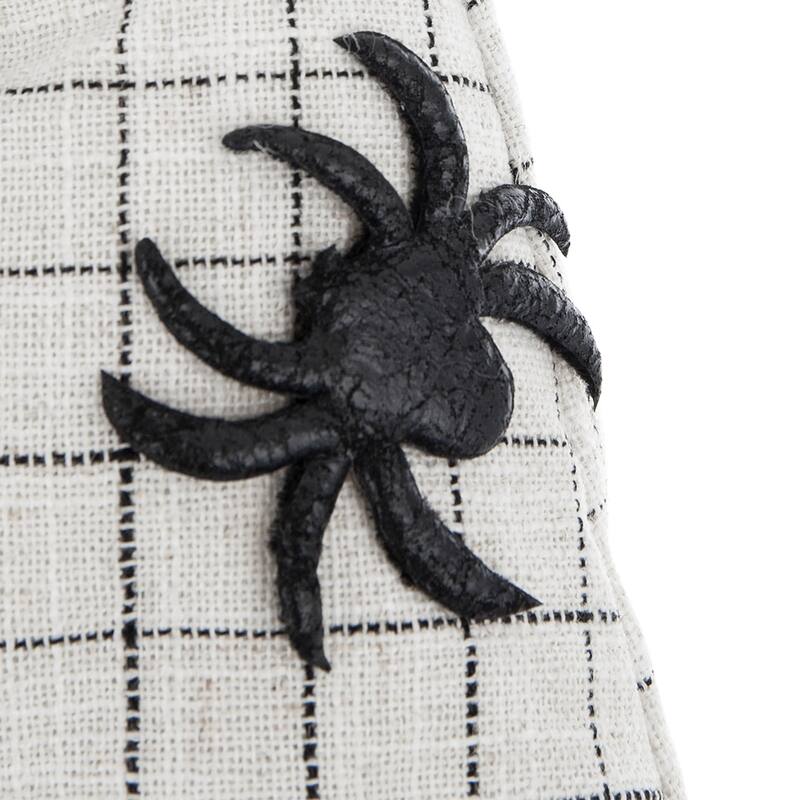 Set of 2, 10.2x5.5x23.5" Fabric Sitting Gnome with White Hat Spider, for Halloween Decor