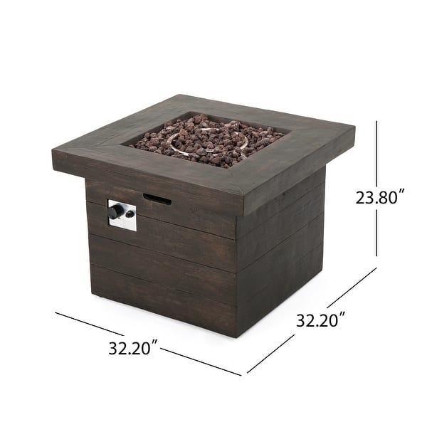 dimension image slide 2 of 5, Puerta Outdoor 4-piece Wicker Chair Set with Square Firepit by Christopher Knight Home