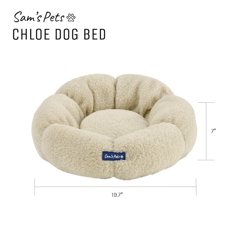 Chloe 19.68'' Cuddler Dog Bed in Beige - 19.68