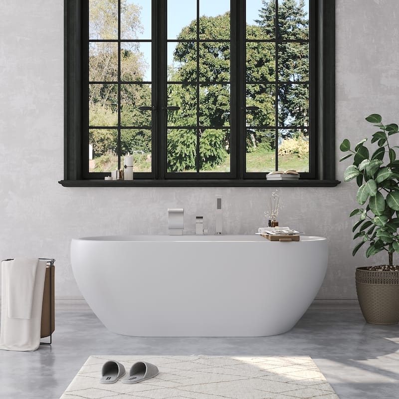 Roman Tub Faucet 3 Holes Deck Mount Bathtub Faucet with Handheld Shower Sprayer