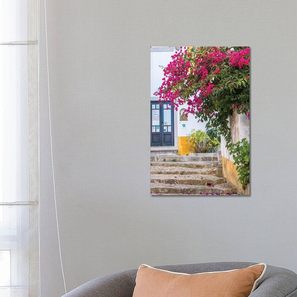 iCanvas "Portugal, Obidos. Beautiful bougainvillea blooming in the town of Obidos, Portugal." by Julie Eggers Canvas Print
