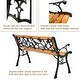 preview thumbnail 4 of 7, 49.5" Cast Iron Rose Flower Pattern Terrace Park Garden Porch Bench