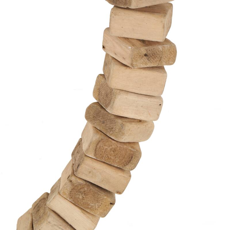 Brown Wood Beaded Abstract Home Wall Decor with Hanging Rope (Set of 3)