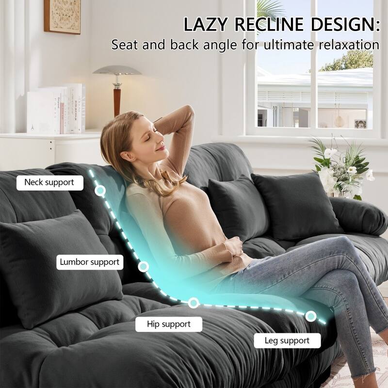 Modern Chenille U-shaped Modular Free Combination Sectional Sofa with 2 Ottomans